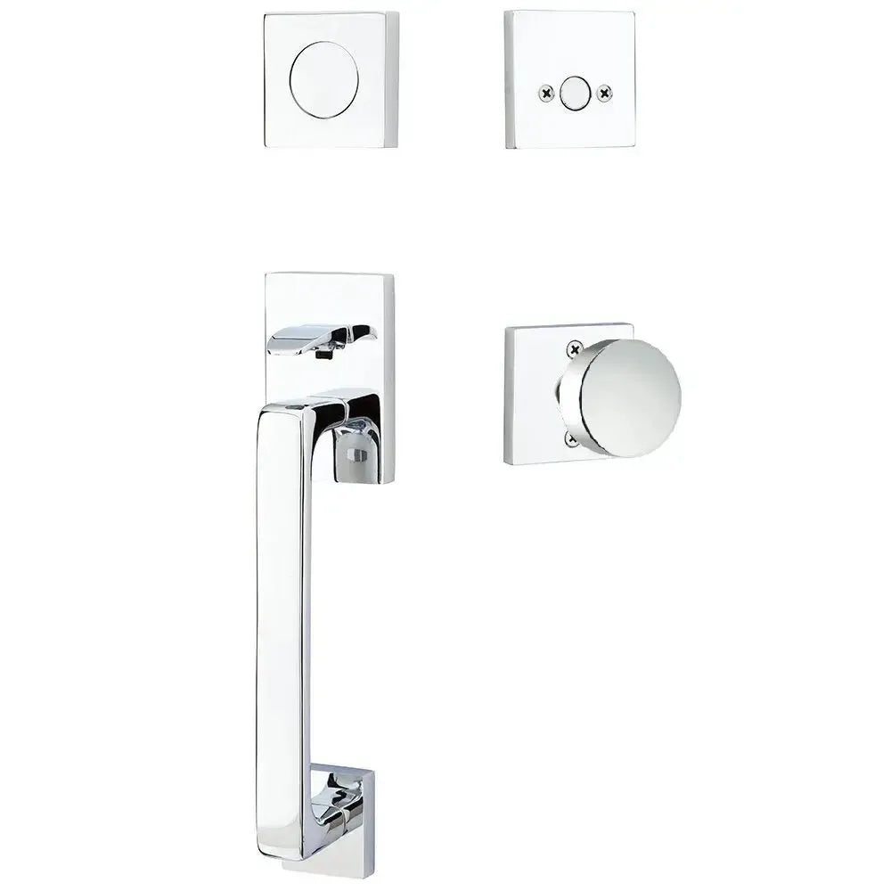 Emtek Baden Entrance Handleset With Round Knob in Polished Chrome finish