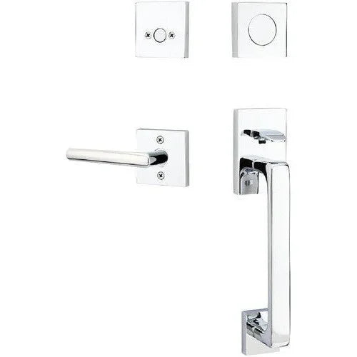 Emtek Baden Entrance Handleset With Stuttgart Lever Polished Chrome