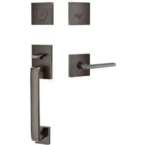 EmtekEmtek Baden Tubular Entrance Handleset with Helios Lever in 