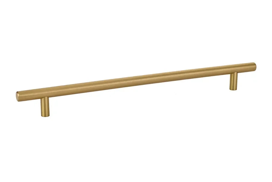 The Emtek Bar Cabinet Pull, 10" Center to Center in Satin Brass finish