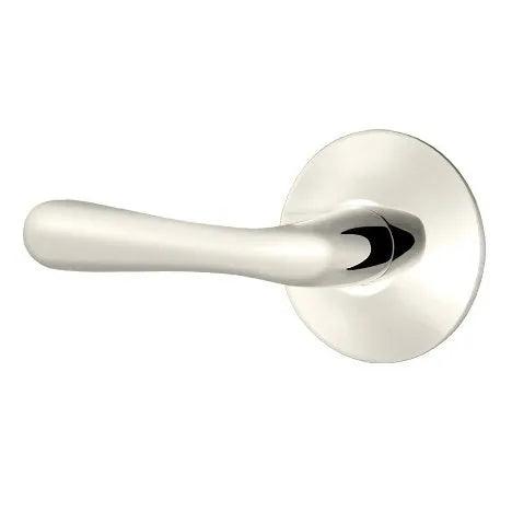 Emtek Basel Lever With Modern Rosette Lifetime Polished Nickel