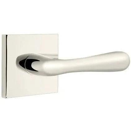 Emtek Basel Lever With Square Rosette Lifetime Polished Nickel