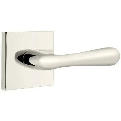 Emtek Basel Lever With Square Rosette Lifetime Polished Nickel