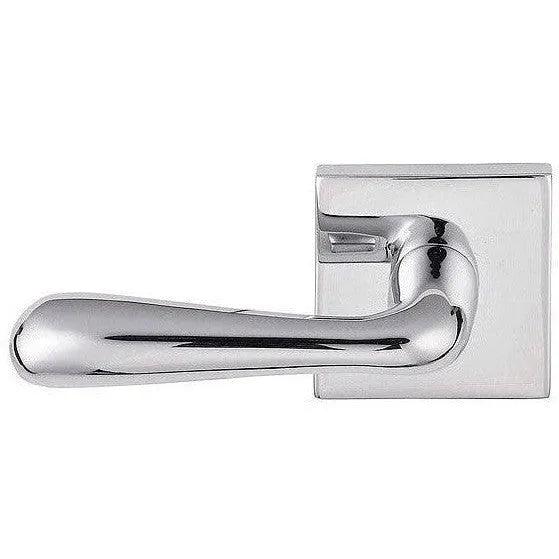 Emtek Basel Lever With Square Rosette Polished Chrome