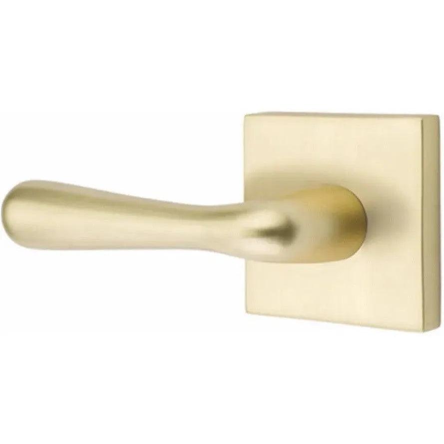 Emtek Basel Lever With Square Rosette Satin Brass