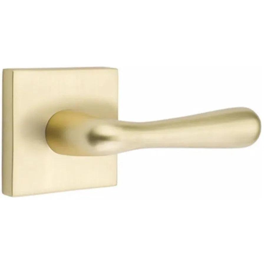 Emtek Basel Lever With Square Rosette Satin Brass