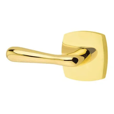 Emtek Basel Lever With Urban Modern Rosette Unlacquered Brass