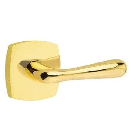 Emtek Basel Lever With Urban Modern Rosette Unlacquered Brass