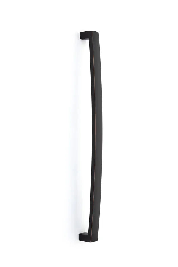 The Emtek Bauhaus Appliance Pull, 18" Center to Center in Oil Rubbed Bronze finish