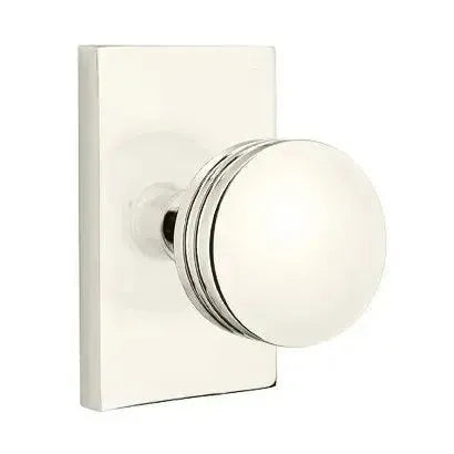 EmtekEmtek Bern Knob with Modern Rectangular Rosette in 