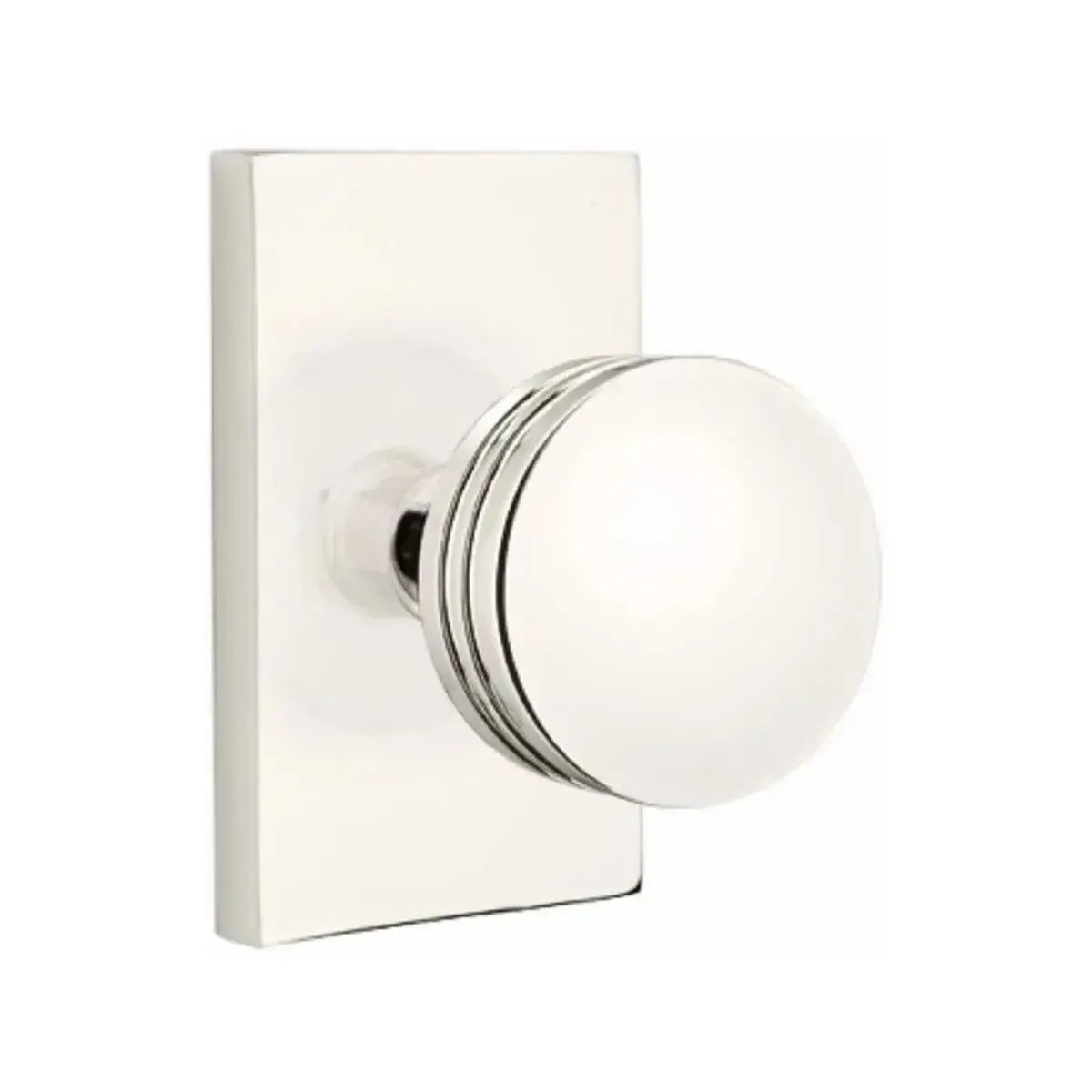 EmtekEmtek Bern Knob with Modern Rectangular Rosette in 