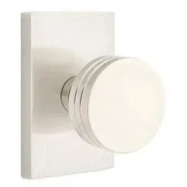 EmtekEmtek Bern Knob with Modern Rectangular Rosette in 
