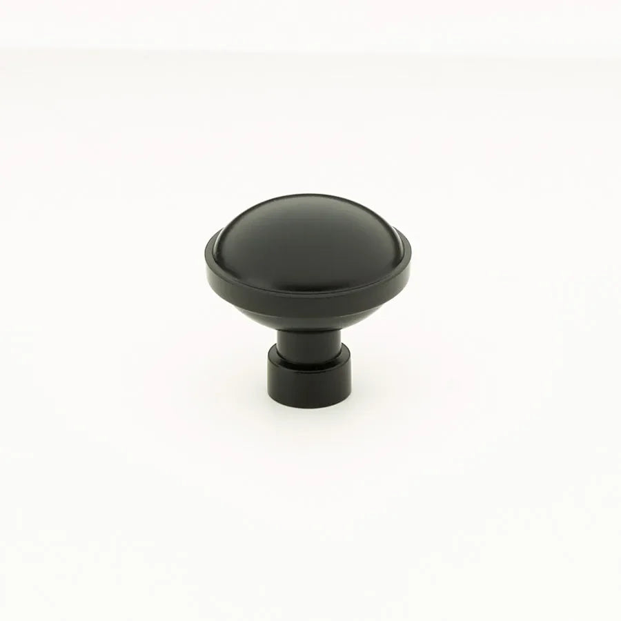 The Emtek Brandt Cabinet Knob, 1 1/4" in Flat Black finish