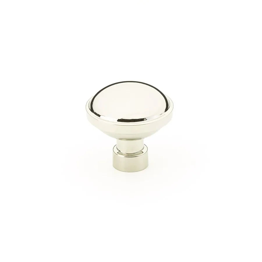 The Emtek Brandt Cabinet Knob, 1 1/4" in Lifetime Polished Nickel finish