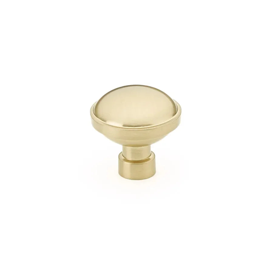 The Emtek Brandt Cabinet Knob, 1 1/4" in Satin Brass finish