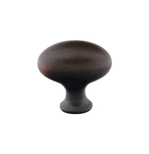 The Emtek Brass Egg Knob 1-1/4" Wide (1-1/4" Projection) in Oil Rubbed Bronze finish