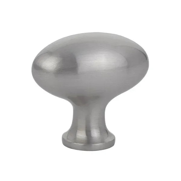 The Emtek Brass Cabinet Egg Knob in Satin Nickel finish.