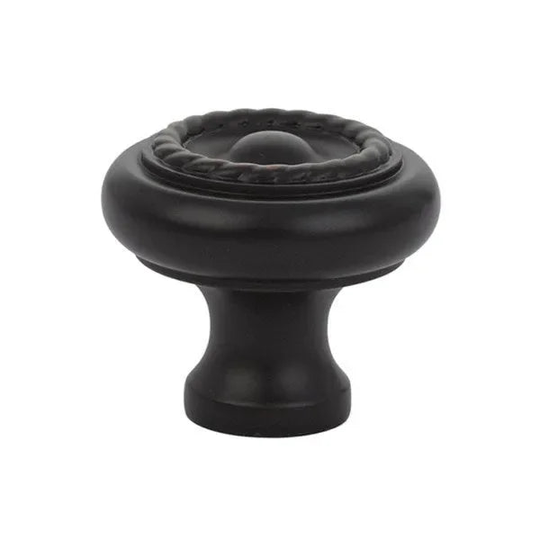 The Emtek Brass Rope Cabinet Knob in Oil Rubbed Bronze finish.