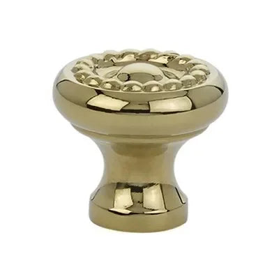 The Emtek Brass Rope Cabinet Knob in Unlacquered Brass finish.