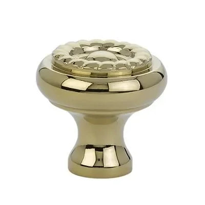 The Emtek Brass Rope Cabinet Knob in Unlacquered Brass finish.