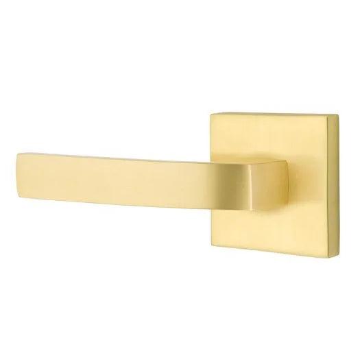 Emtek Breslin Lever With Square Rosette in Satin Brass finish