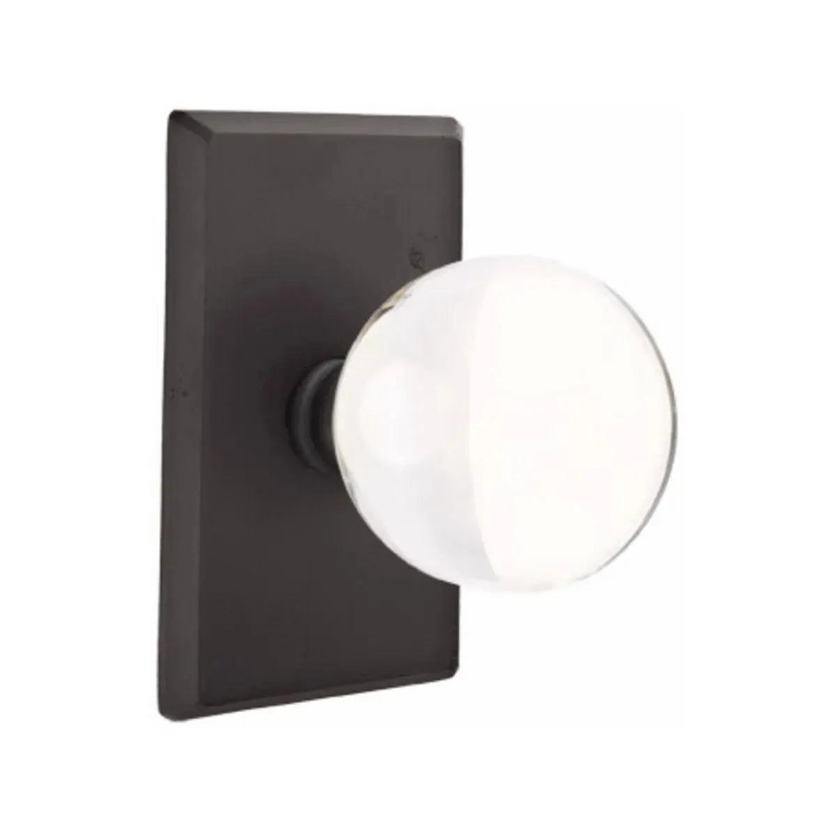 Emtek Bristol Knob with #3 Rosette in Flat Black Bronze Patina finish