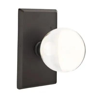 Emtek Bristol Knob with #3 Rosette in Flat Black Bronze Patina finish