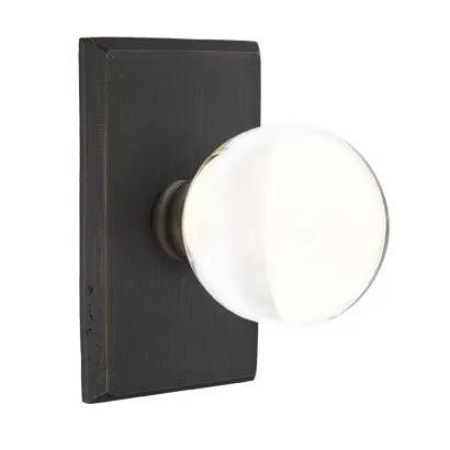 Emtek Bristol Knob with #3 Rosette in Medium Bronze Patina finish