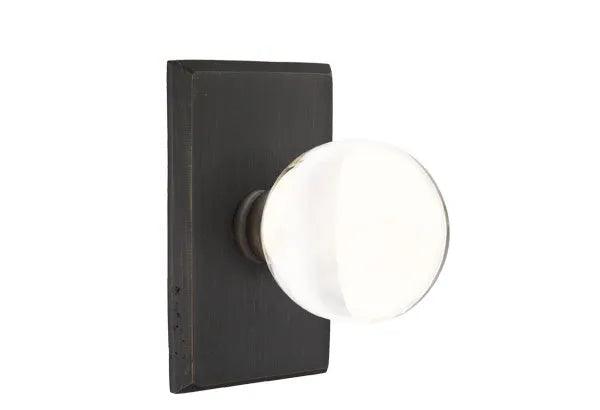 Emtek Bristol Knob with #3 Rosette in Medium Bronze Patina finish