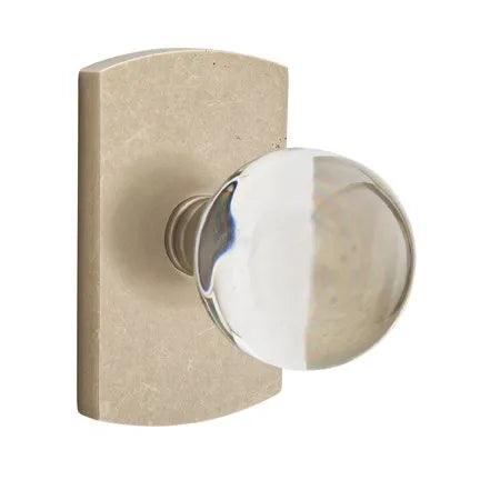 Emtek Bristol Knob with #4 Rosette in Tumbled White Bronze finish