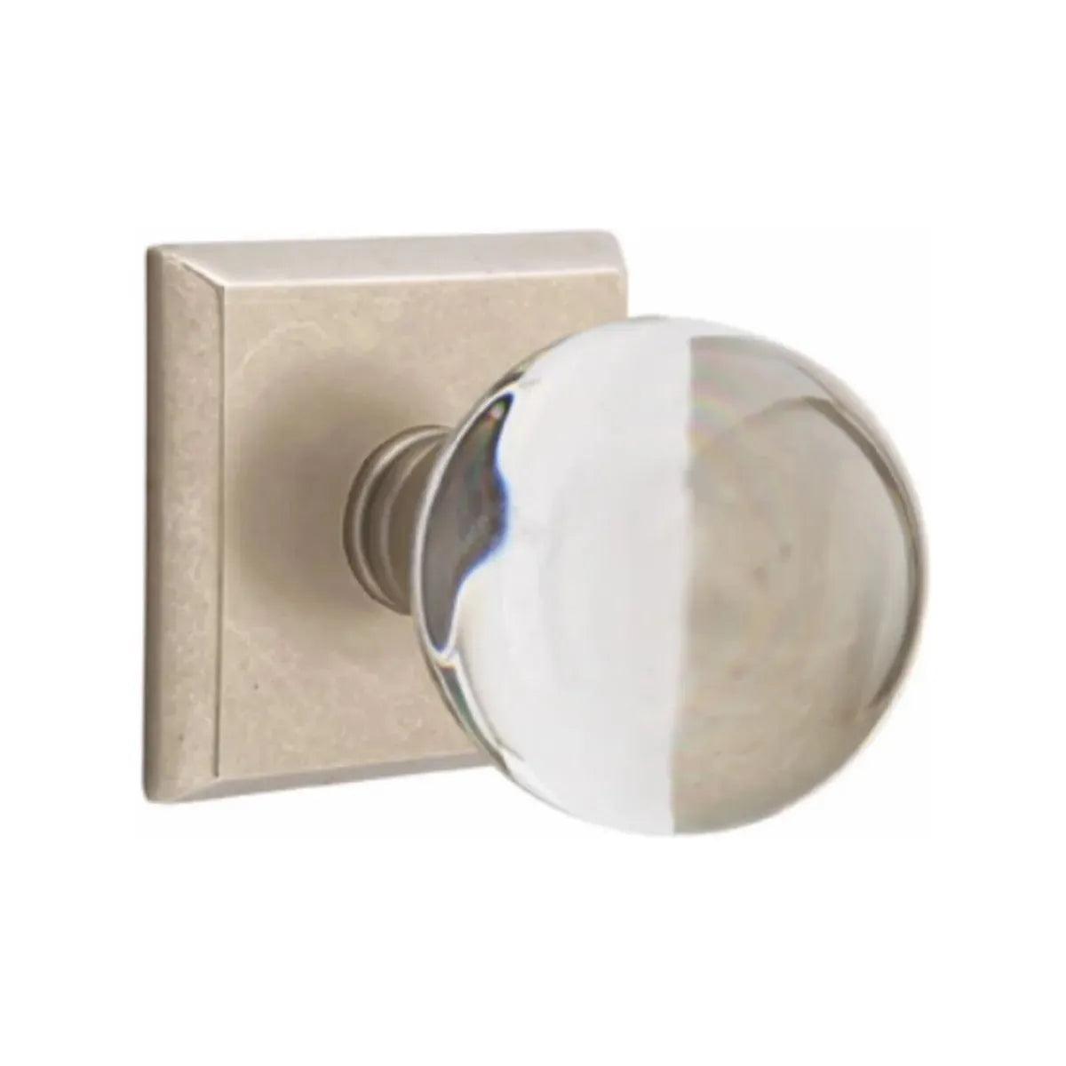 Emtek Bristol Knob with #6 Rosette Tumbled White Bronze