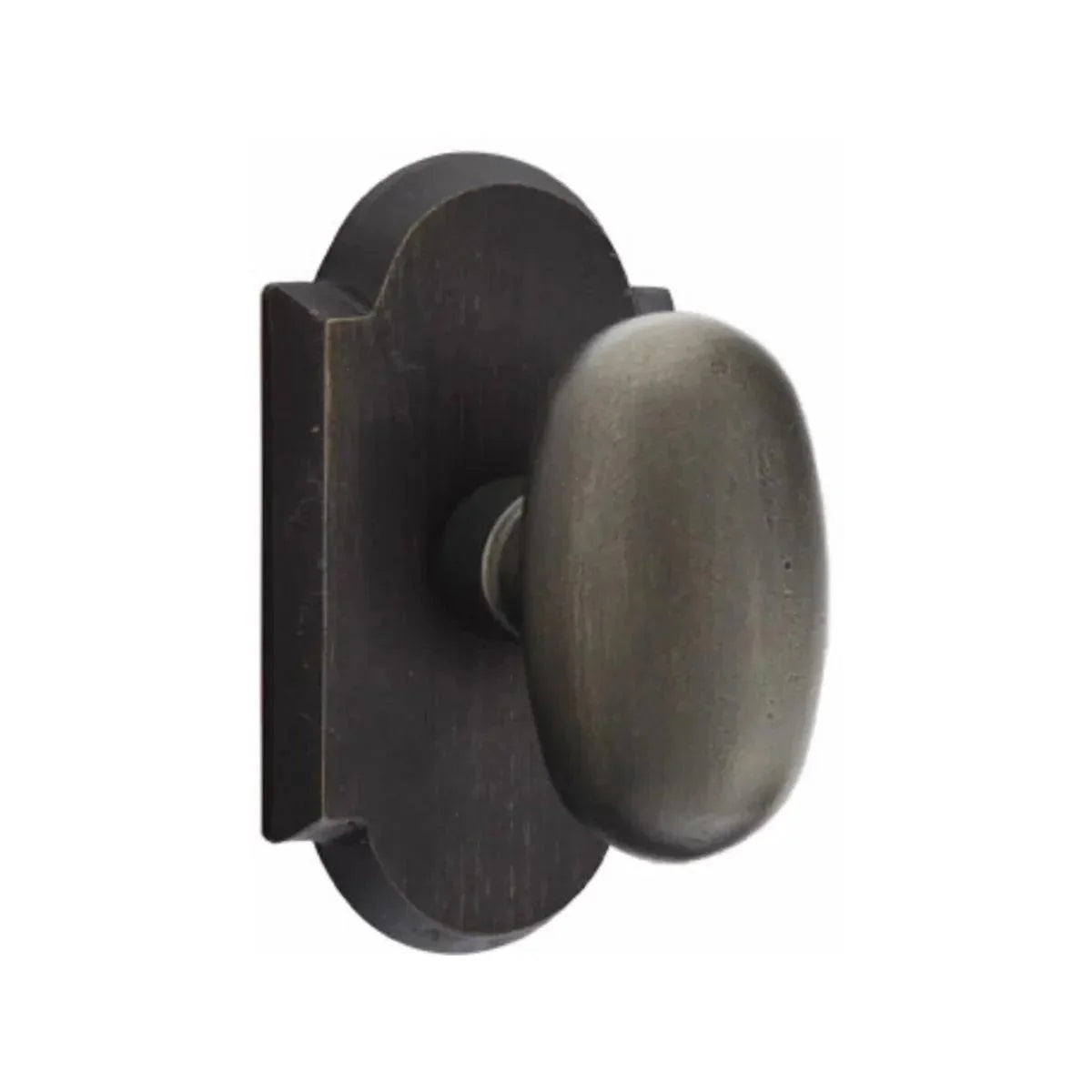 Emtek Bronze Egg Knob with #1 Rosette Medium Bronze Patina