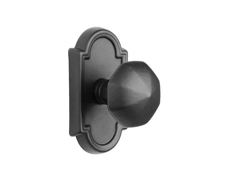 Emtek Bronze Octagon Knob with #11 Rosette in Flat Black Bronze Patina finish