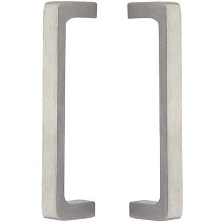 The Emtek Back to Back 8" Baden Door Pull in Brushed Stainless Steel finish