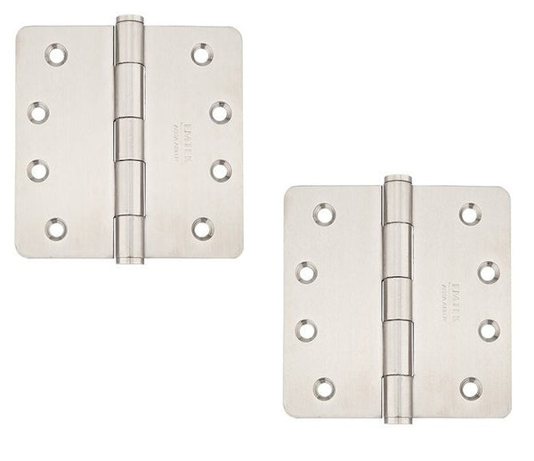 Emtek Heavy Duty Stainless Steel Plain Bearing Hinge, 4" x 4" with 1/4" Radius Corners in Brushed Stainless Steel finish