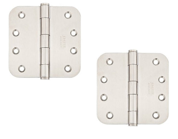 Emtek Heavy Duty Stainless Steel Plain Bearing Hinge, 4" x 4" with 5/8" Radius Corners in Brushed Stainless Steel finish