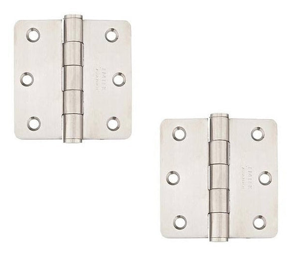 Emtek Residential Duty Stainless Steel Plain Bearing Hinge, 3.5" x 3.5" with 1/4" Radius Corners in Brushed Stainless Steel finish