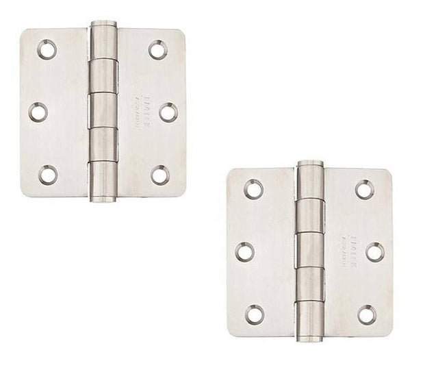 Emtek Residential Duty Stainless Steel Plain Bearing Hinge, 3.5" x 3.5" with 1/4" Radius Corners in Brushed Stainless Steel finish