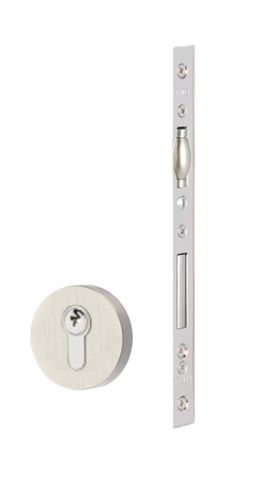 Emtek Round European Mortise Deadbolt with Integrated Roller Latch in Brushed Stainless Steel finish