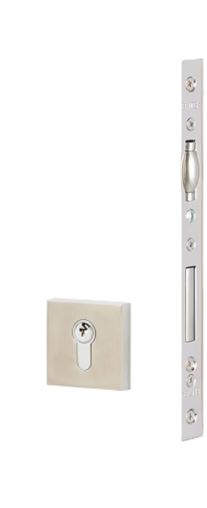 Emtek Square European Mortise Deadbolt with Integrated Roller Latch in Brushed Stainless Steel finish