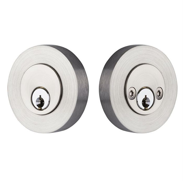 Emtek Stainless Steel Modern Disc Double Cylinder Keyed Deadbolt in Brushed Stainless Steel finish