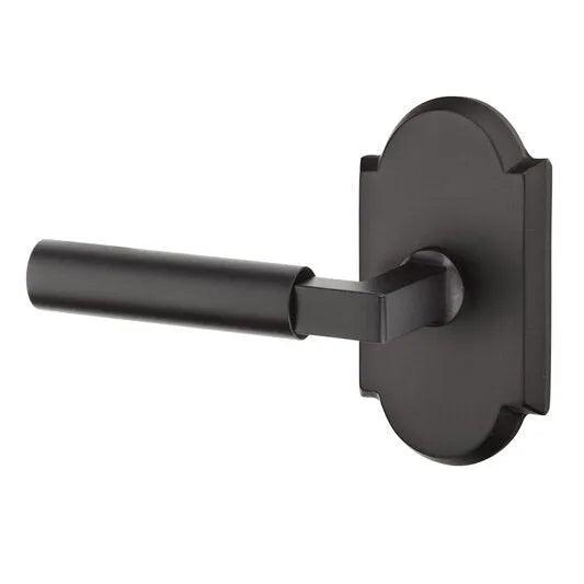Emtek Bryce Lever With #1 Rosette in Flat Black Bronze Patina finish