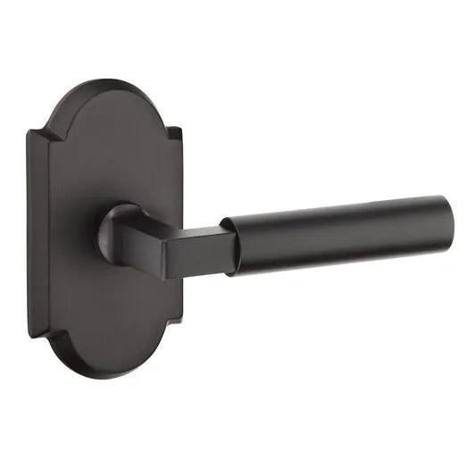 Emtek Bryce Lever With #1 Rosette in Flat Black Bronze Patina finish