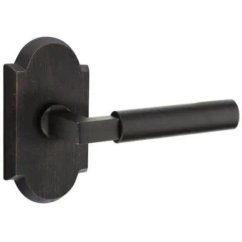 Emtek Bryce Lever With #1 Rosette in Medium Bronze Patina finish