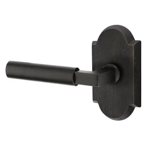 Emtek Bryce Lever With #1 Rosette in Medium Bronze Patina finish