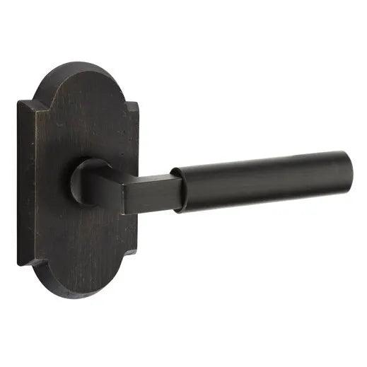 Emtek Bryce Lever With #1 Rosette in Medium Bronze Patina finish