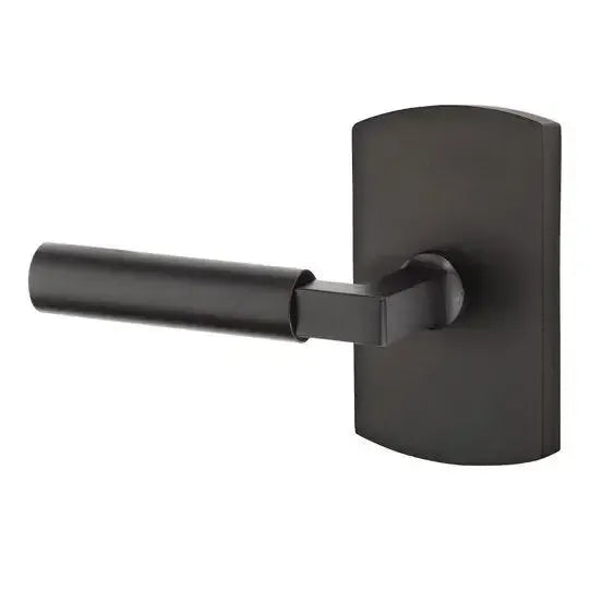 Emtek Bryce Lever With #4 Rosette Flat Black Bronze Patina
