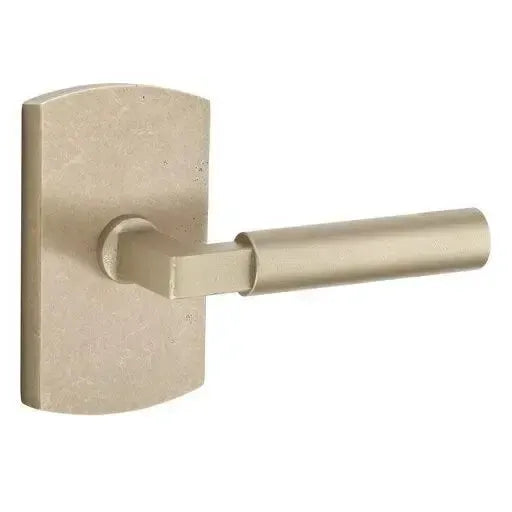 Emtek Bryce Lever With #4 Rosette Tumbled White Bronze