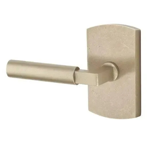 Emtek Bryce Lever With #4 Rosette Tumbled White Bronze