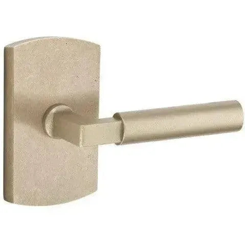 Emtek Bryce Lever With #4 Rosette Tumbled White Bronze